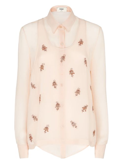 Pink Embroidered Georgette Top