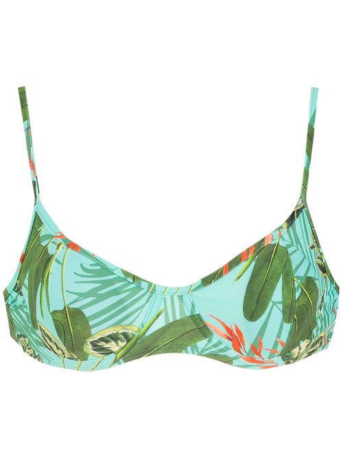 Fiji tropical print bikini top - Green