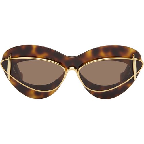 Brown & Gold Double Frame Sunglasses
