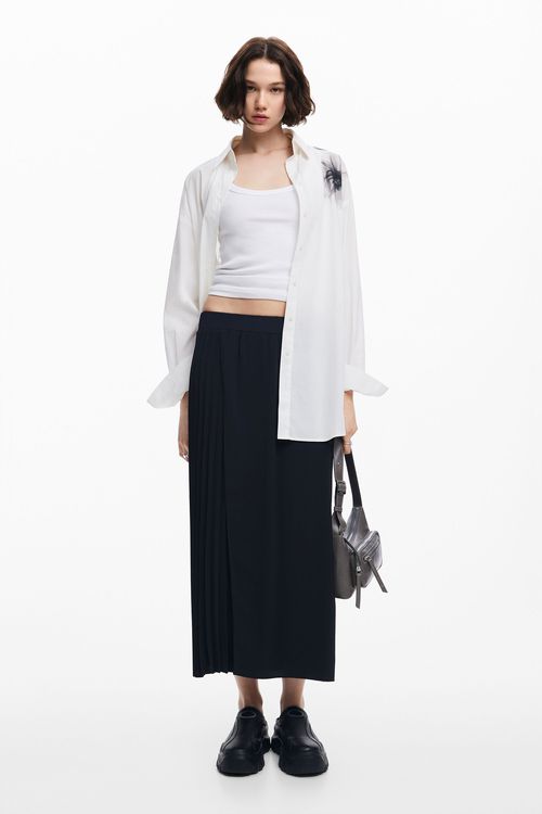 Pleated midi skirt