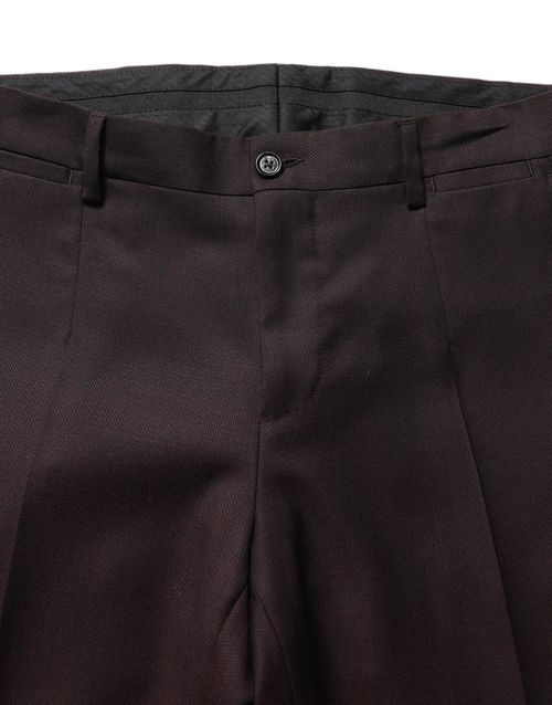 Straight Leg Silk Dress Trousers — Brown