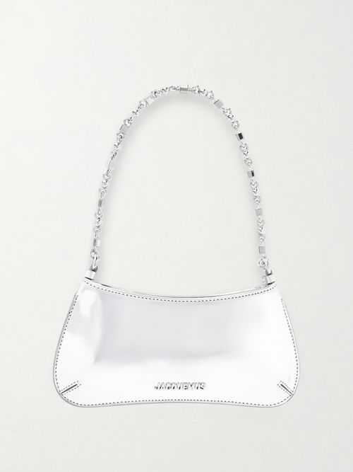 Le Petit Bisou Metallic Faux Leather Shoulder Bag - Silver