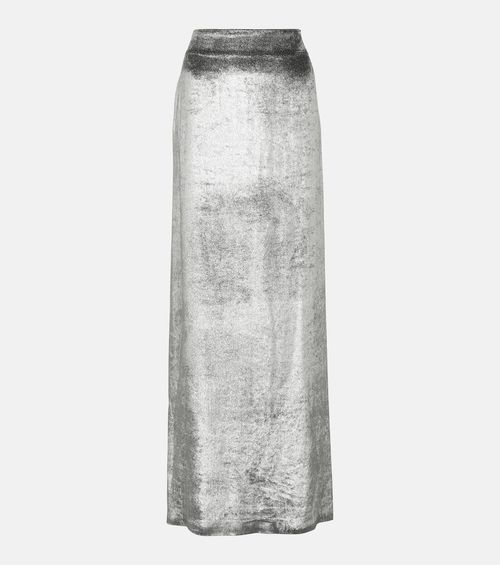 Brunello Cucinelli High-rise velvet maxi skirt