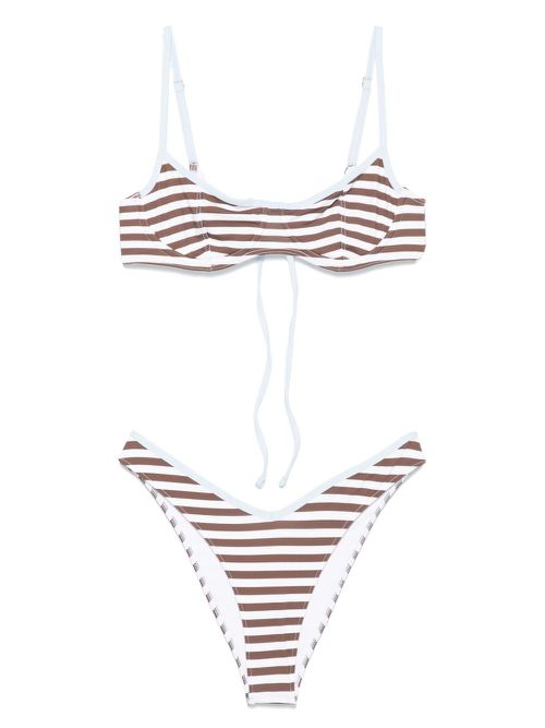 Striped bikini set - White
