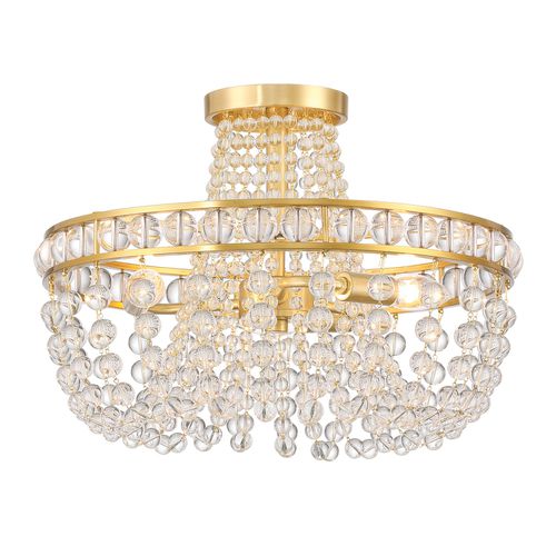 Aged Brass Semi Flush Mount from the Seville Collection