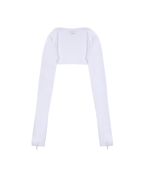 HIPPIE SIDE ZIPPER BOLERO WHITE