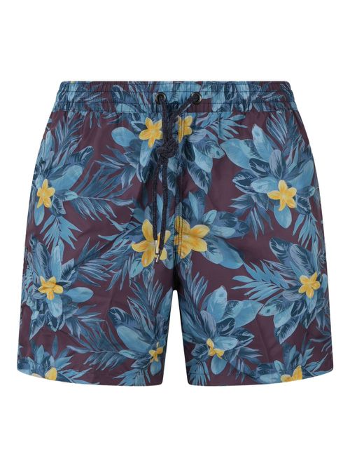 Floral-print swim shorts - Blue