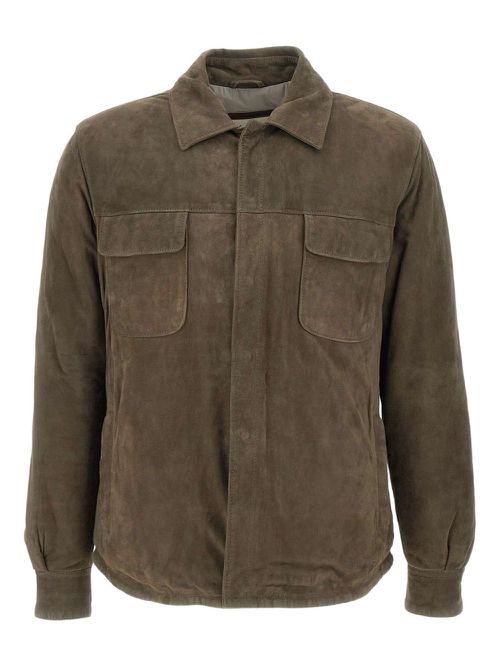 Suede shirt jacket - Brown