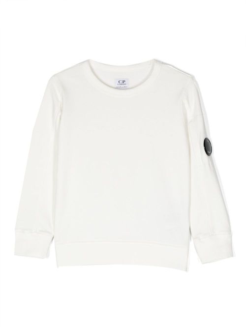 Lens-detail cotton sweatshirt - White