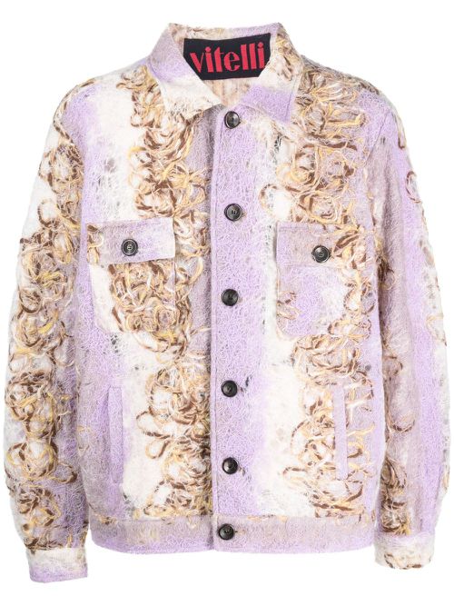 Graphic-print bomber jacket - Neutrals