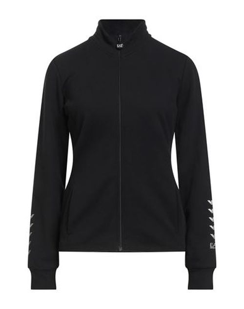 Woman Sweatshirt Black Size XXL Cotton, Elastane