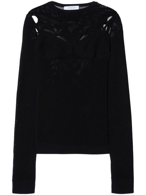 Arrow fishnet top - Black