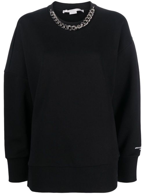Chain-link cotton sweatshirt - Black