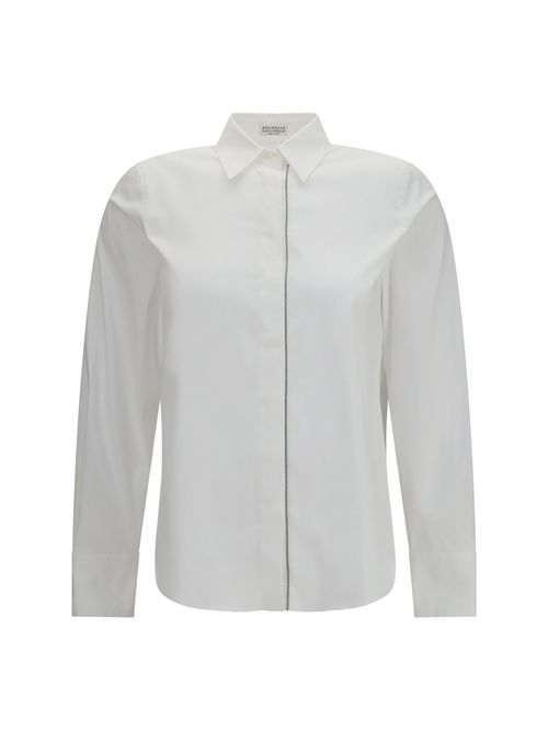 Stretch Cotton Poplin Shirt — White