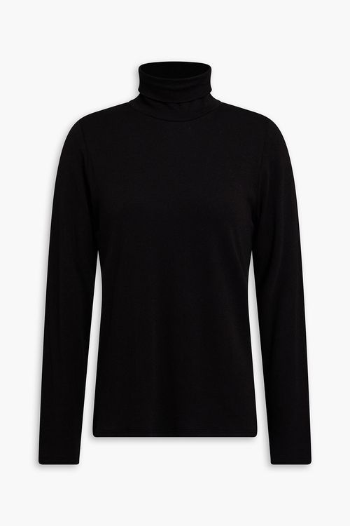 Stretch-jersey turtleneck top - Black - XS