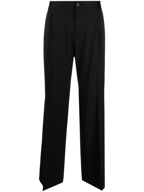 Wool pleated trousers - Black