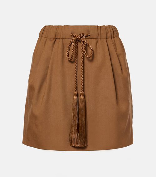 Tabarin wool and silk-blend miniskirt