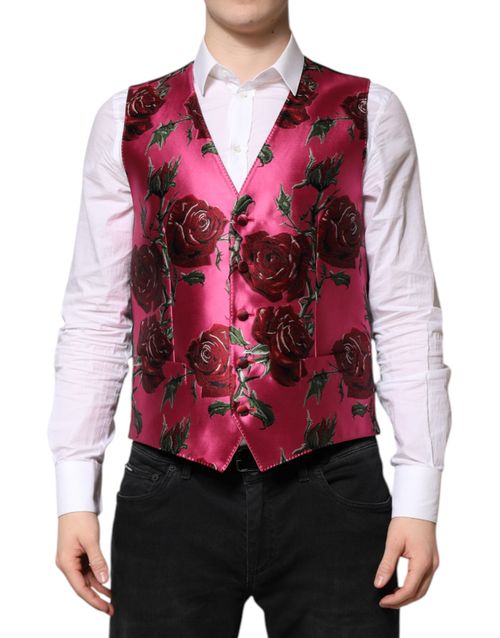 Floral Satin Vest — Pink
