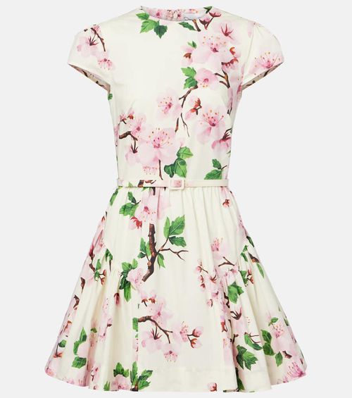 Floral cotton-blend minidress