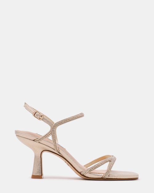 Steve Madden Women's Penelope Strappy Heels - Champagne - - Leather