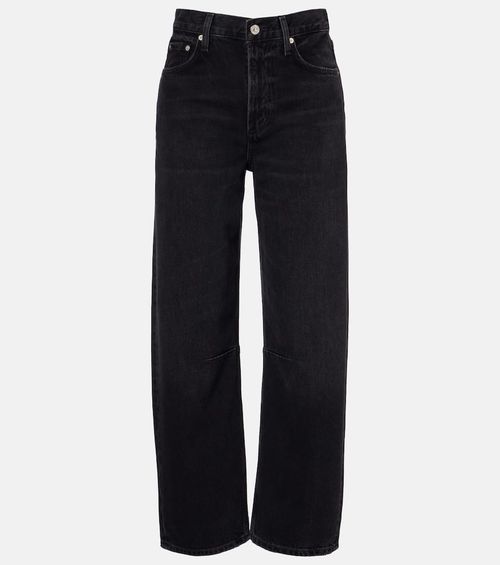 Miro cropped high-rise barrel-leg jeans