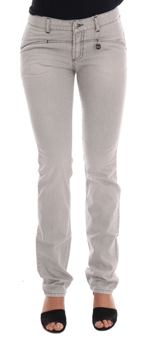 Gray Wash Cotton Slim Jeans — Gray