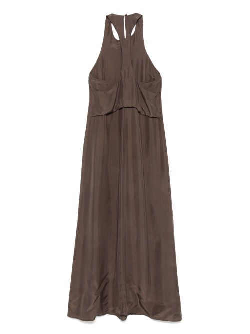 Silk midi dress - Brown