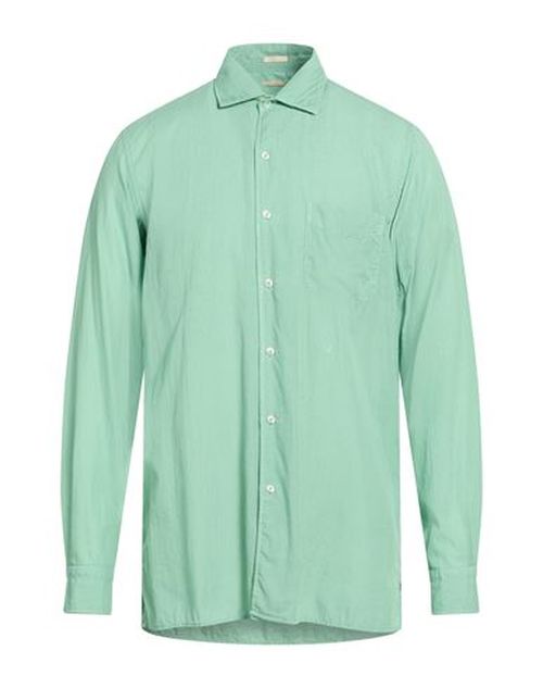 Man Shirt Light green Size XXL Cotton, Cashmere
