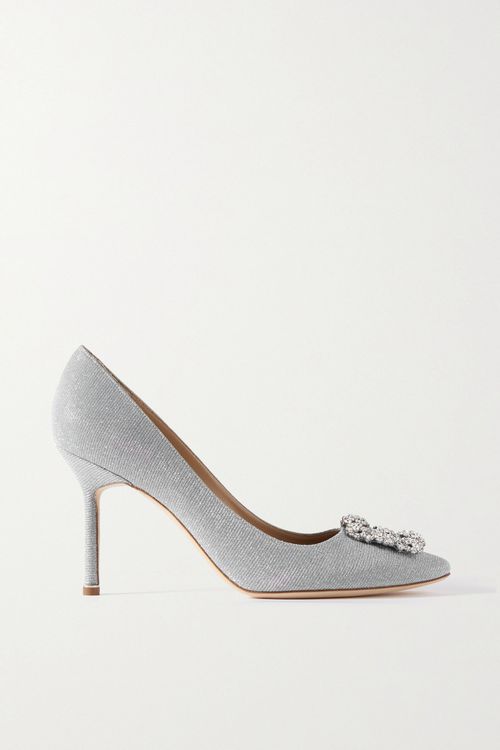 Hangisi 90 Embellished Glittered Satin Pumps