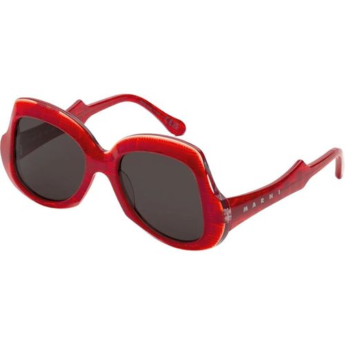 Marni Unisex Marni Quelyfish Red Comb Sonnenbrillen Acetat Rot Schwarz Geometrisch