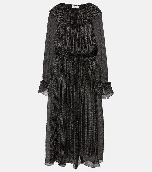 Chloé Ruffled gathered silk-blend gown