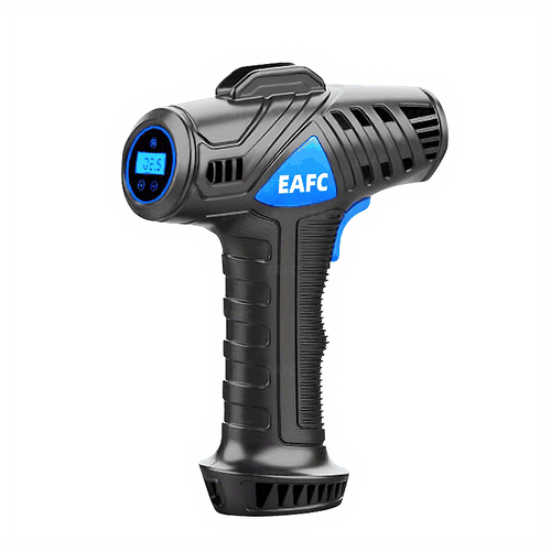 TEMU Eafc Wireless Charging Air Pump, Portable Car Air Compressor Inflator With Led Lighting, Electric Tire Air Pump Tire Pressure Gauge Suitable For