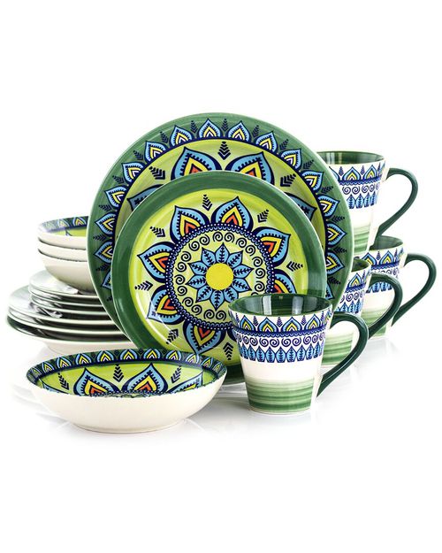 Zen Mozaik 16pc 3-Tier Stoneware Dinnerware Set