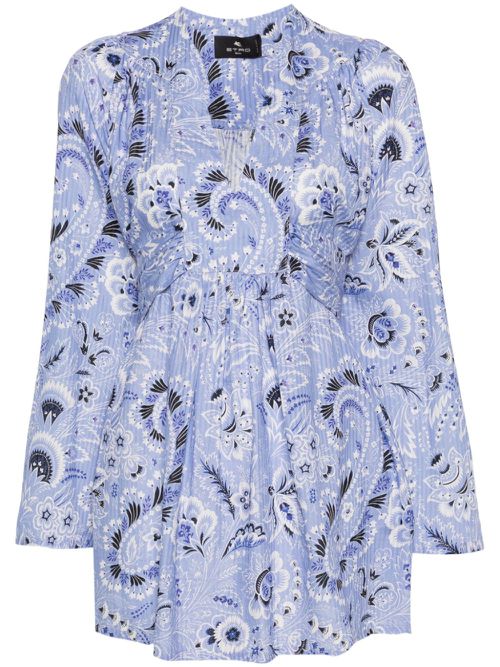 All-over floral-print dress - Blue