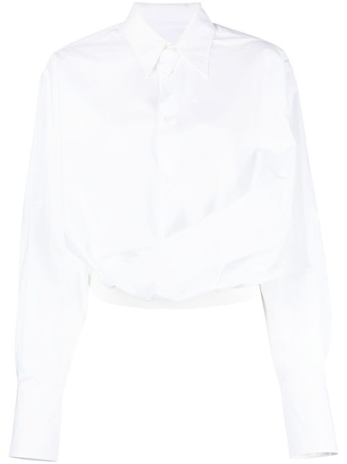 Classic-collar cotton shirt - White