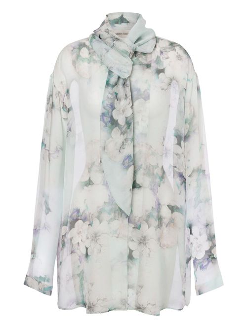 Scarf-collar shirt - Grey