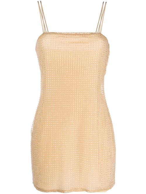 Embellished mesh minidress - Neutrals