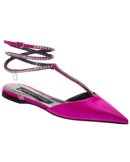 Ankle Strap Satin Flat