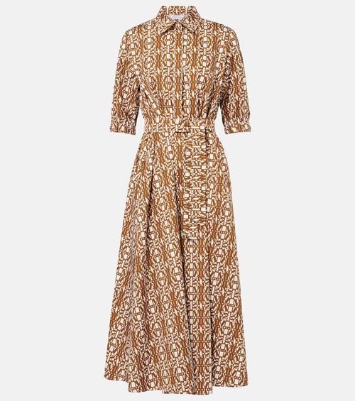 Luxgi belted printed cotton maxi dress