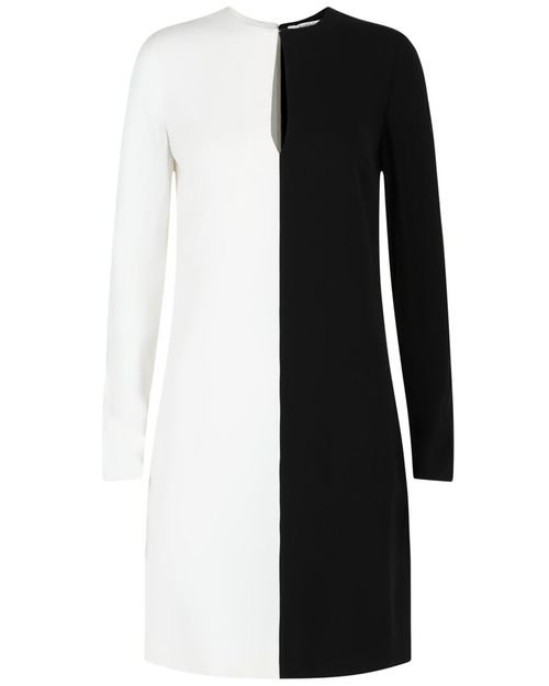 Colorblocked Silk-Lined Sheath Dress