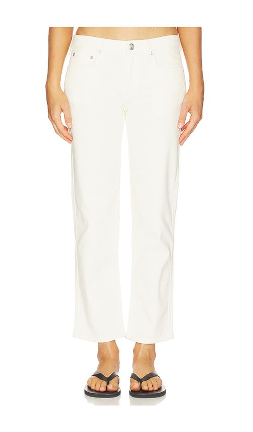 Rag & Bone Harlow Low Rise Ankle Straight Jeans in Cream. - 34 also , 25, 26, 27, 29, 30, 31