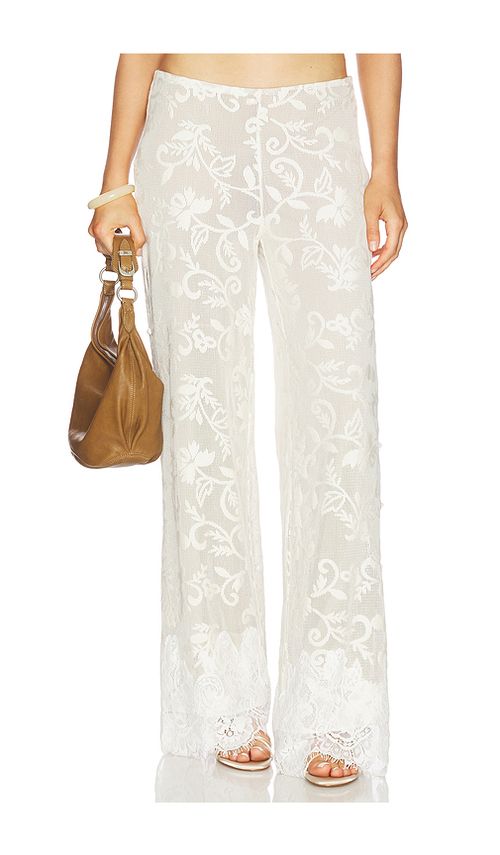 Yellow The Label Lottie Lace Pant in White. XS. Also in S