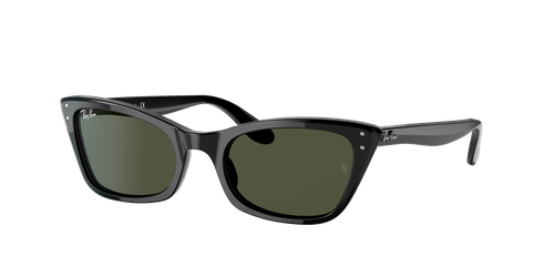Ray-Ban Woman Sunglass RB2299 Lady Burbank - Frame color: Black, Lens color: Green