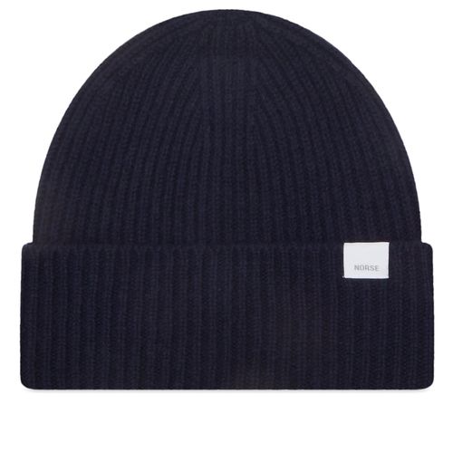 Men's Standard Lambswool Beanie in Dark Navy 