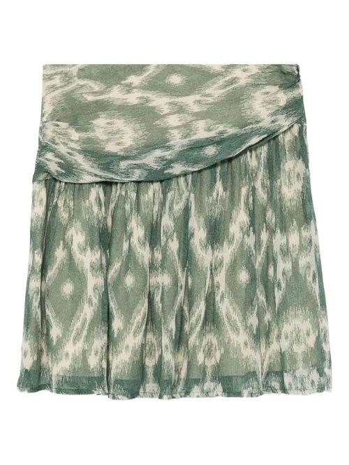 Graphic-print gathered skirt - Green