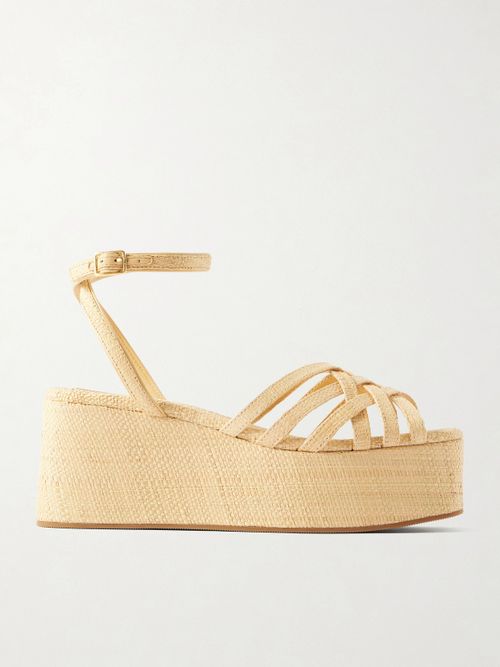Channing Raffia Platform Wedge Sandals