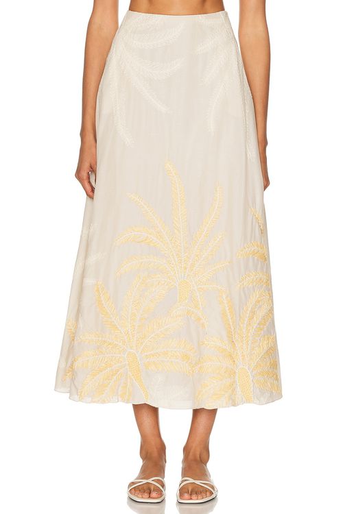 Johanna Ortiz Pictographs Ankle Skirt in Ecru - Ivory.  8 also in
