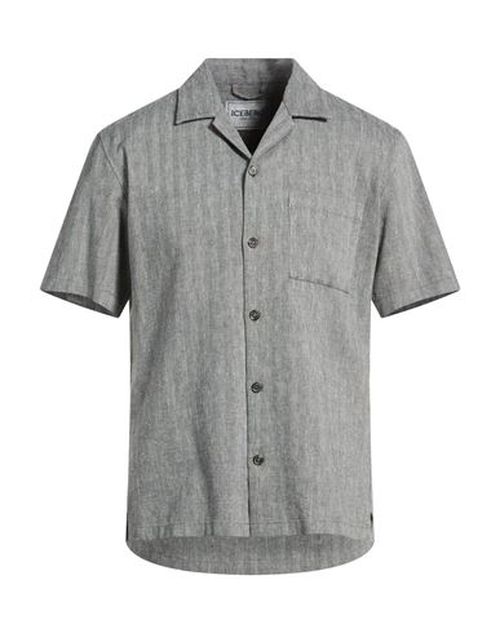 Man Shirt Black Size L Cotton, Linen, Elastane
