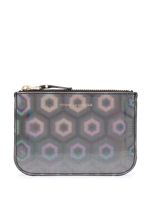 Geometric zipped wallet - Black