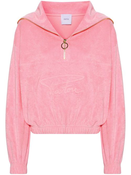 Logo-embossed hoodie - Pink